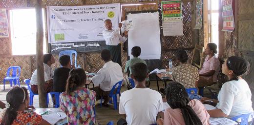 Community-school teacher training for the Children of Peace project in Sittwe. Photo: LWF Myanmar