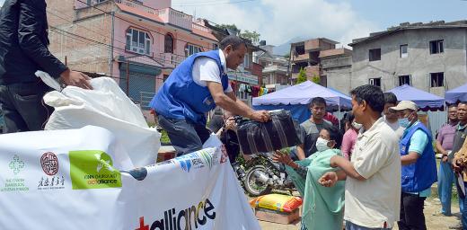 Relief efforts in Nepal. Photo: LWF/DWS Nepal