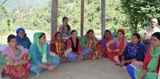 A group of participants in LWF's transformative education program for freed Haliyas in Baitadi, Nepal. Photos: LWF Nepal