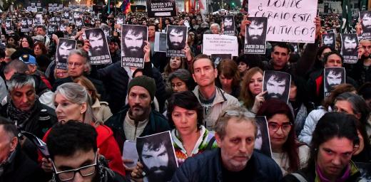 Demonstrators in the Argentine capital Buenos Aires, calling for the 