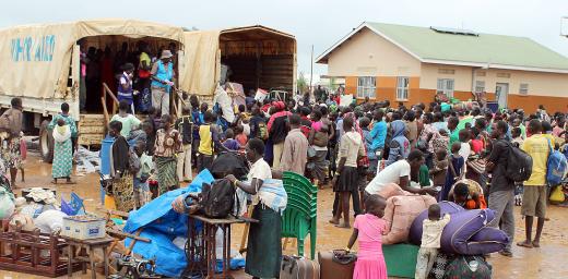 Refugees in Elegu reception center managed by LWF, at the border between South Sudan and Northern Uganda. Photo: LWF Uganda