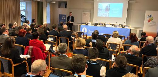 LWF General Secretary Rev. Dr Martin Junge speaks at the Europe Pre-Assembly, in Sweden. Photo: LWF/A. DanÃ­elsson