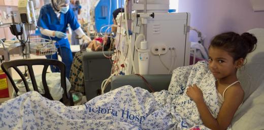 Eleven-year old Shahad receives treatment at the LWF-run Augusta Victoria Hospital (AVH) in East Jerusalem. LWF/Ben Gray