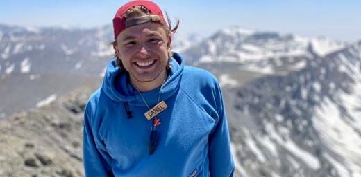 On Eagle Peak, Wyoming USA. Daniel Kirschbaum ELCA Program Director for Young Adult Ministry says, âI love to be steeped in creation.â Photo: Rainbow Trail Lutheran Camp 