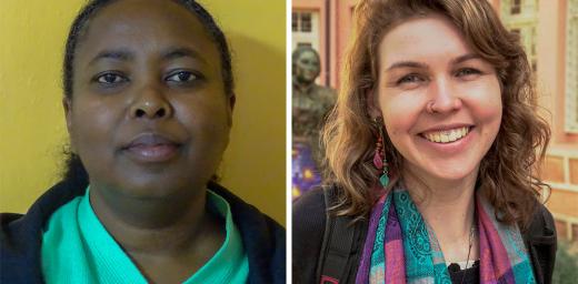 Participants in the online training included Lillian W. Kantai, LWF Kenya-Somali Program (left) and Sabrina Senger, Evangelical Church of the Lutheran Confession in Brazil. Photos courtesy