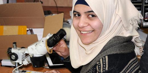 Radeer Attawil at her work station in Beit Hanina. Photo: LWF/ Jerusalem