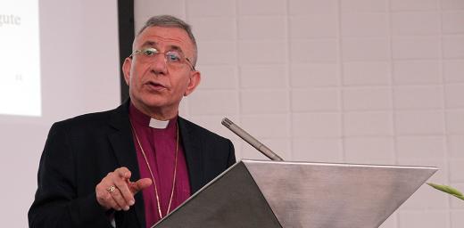 LWF President Bishop Dr. Munib A. Younan speaking at the Martin Luther Forum Ruhr. Photo: LWF/GNC