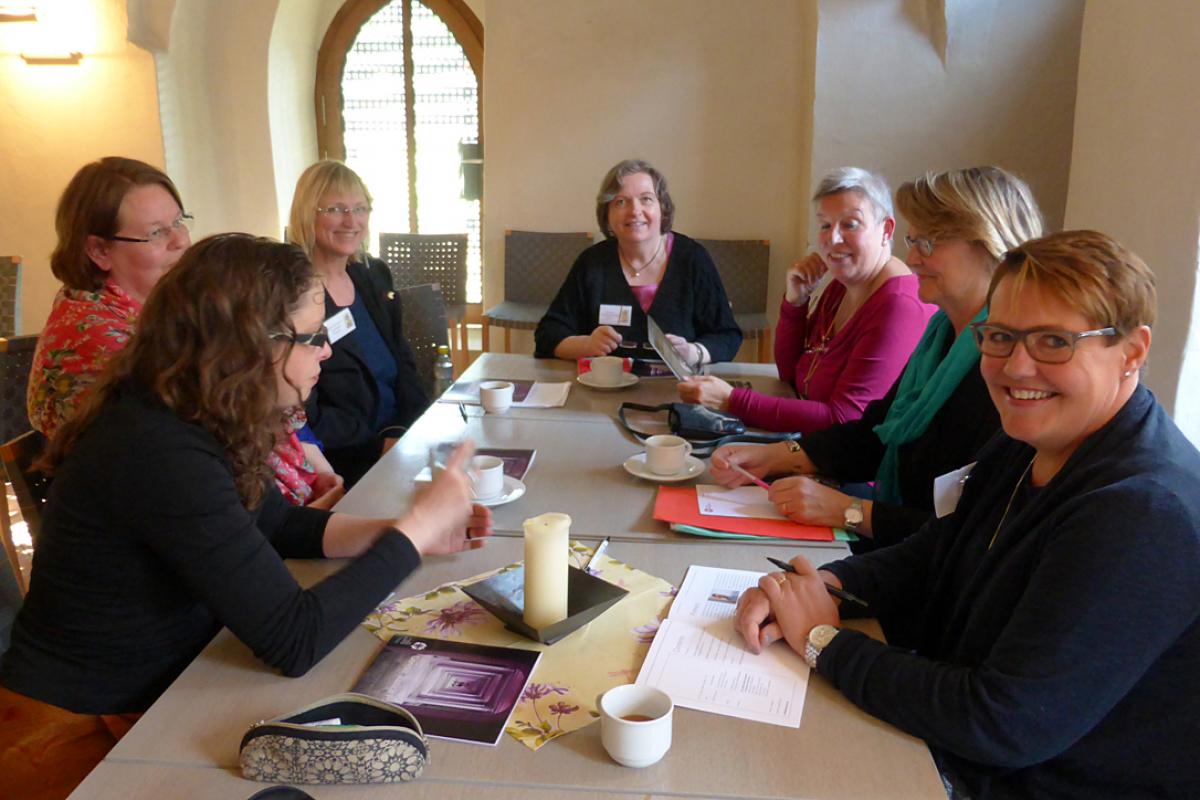 Bishop Guðmundsdóttir (third from right) and other participants of the European WICAS conference in Meissen. Photo: LWF/E. Neuenfeldt