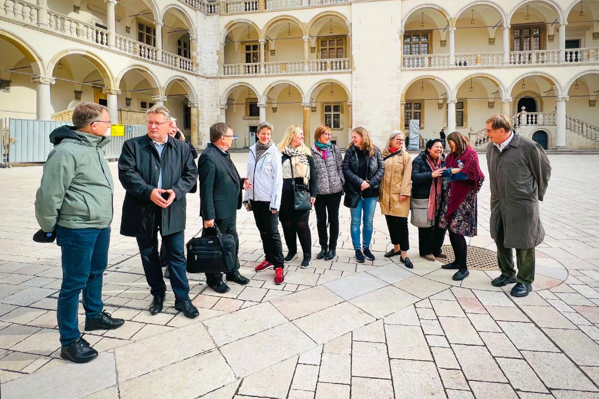 The Assembly Planning Committee and Local Assembly Planning Committee visited key venues of the Assembly, including the ICE conference center and the Wawel castle where this photo is taken. Photo: LWF/A. Danielsson