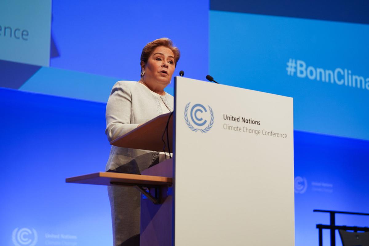 UN Climate Change Executive Secretary Patricia Espinosa addressing the Bonn Climate Change Conference. Photo: UNclimatechange