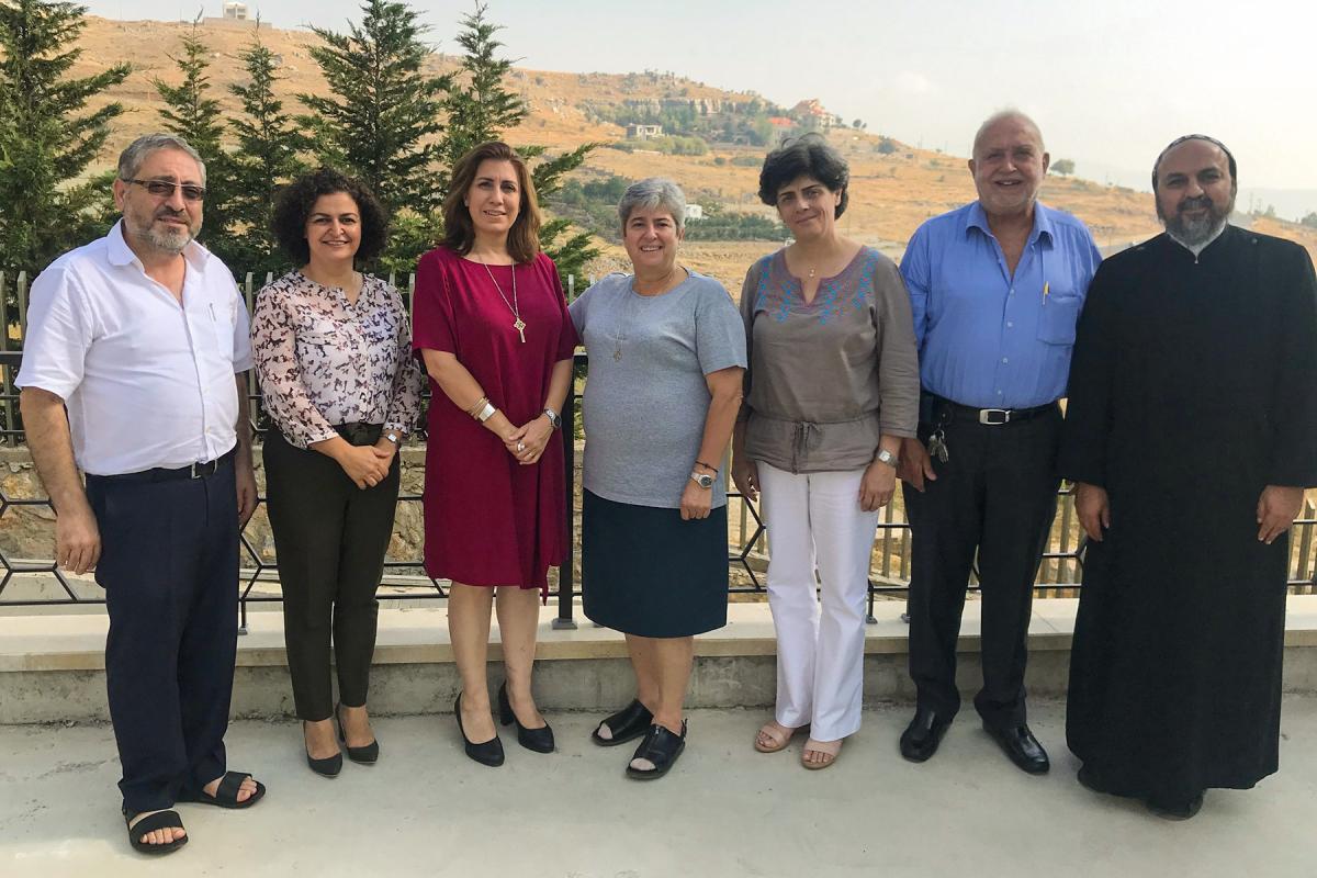 Members of the Middle East Council of Churches’ commission, including Fr Gaby Hachem (first on left) and Dr Souraya Bechealany (third from right), who drew up the resources for Christian Unity Week. Photo: MECC