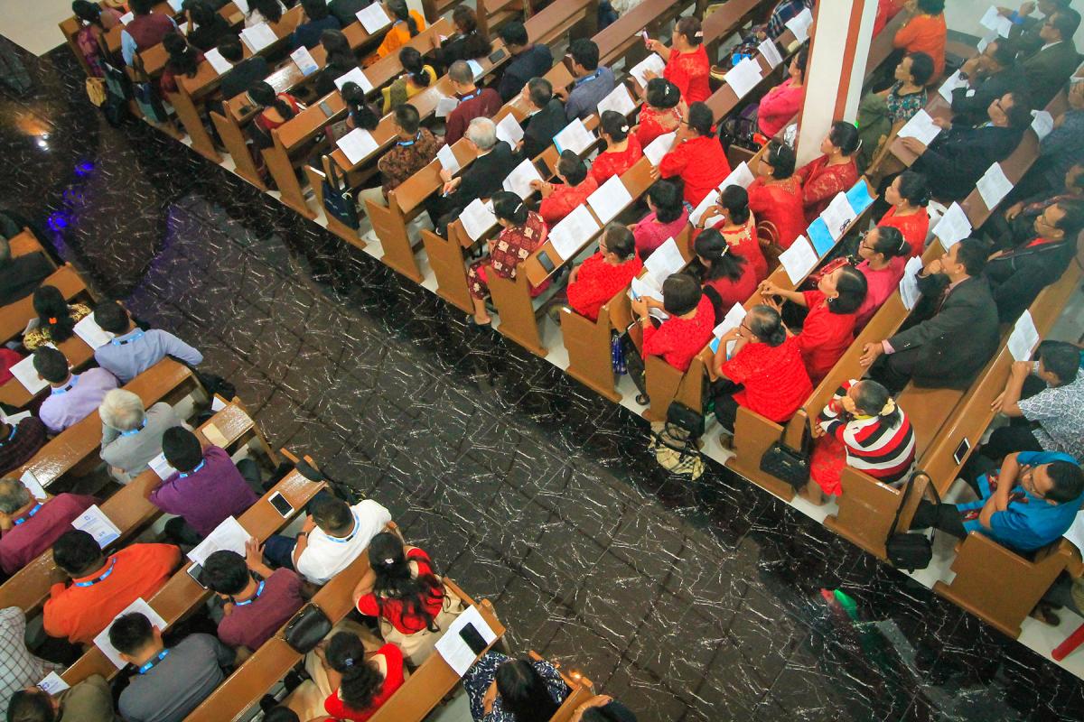 Delegates gather for worship at the 2019 Asia Churches Leadership Conference in Indonesia. Photo: LWF/J.C. Valeriano 