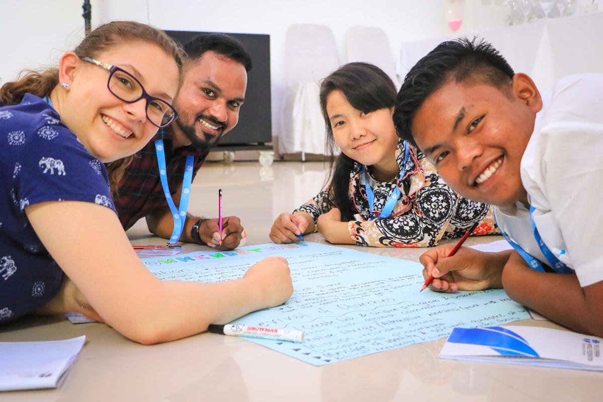 A group of participants at the 2019 regional meeting of the Global Young Reformers Network in Asia, in Pematang Siantar, Indonesia. Photo: LWF/ Johanan Celine Valeriano 