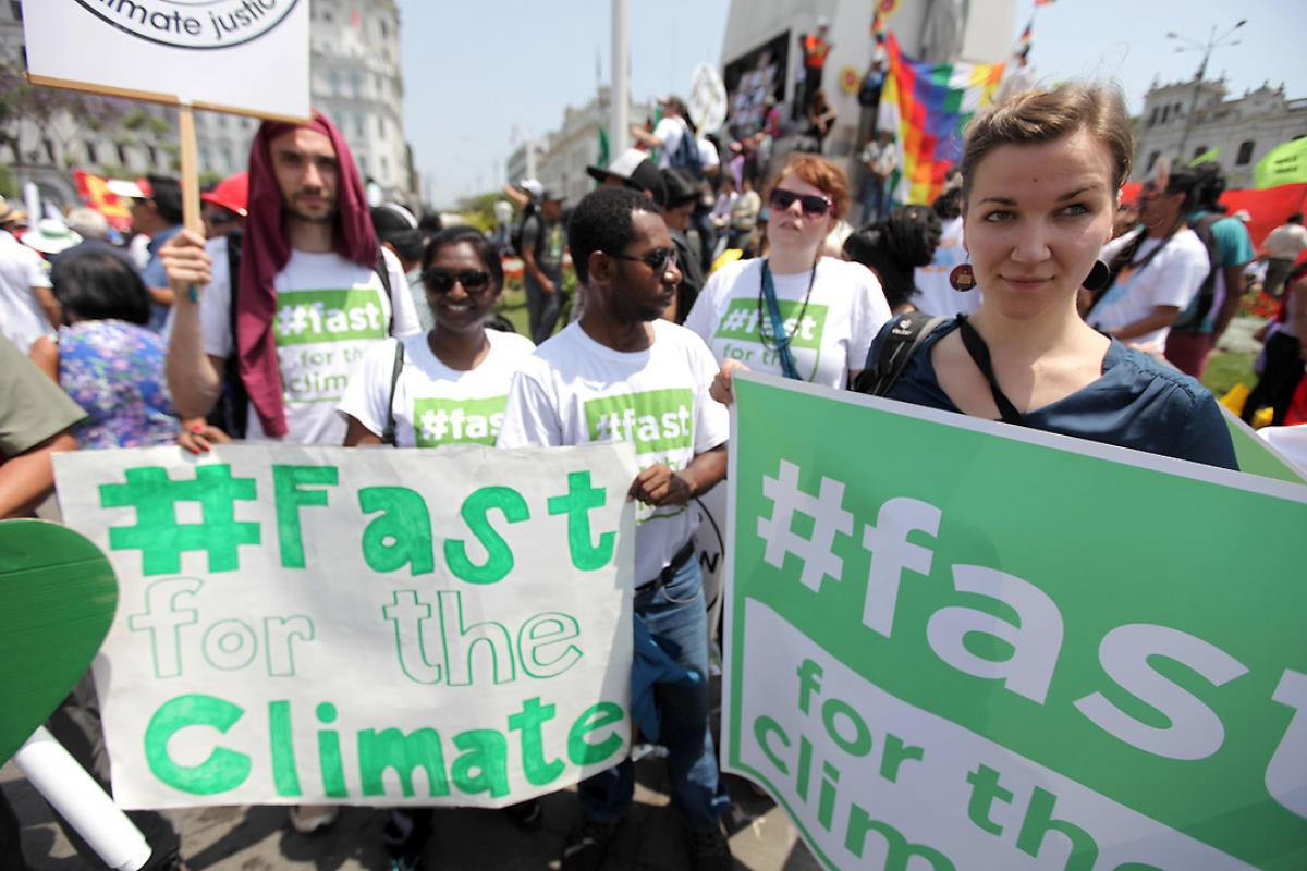 The Global March for the Climate on 10 December 2014. Photo: LWF/Sean Hawkey 
