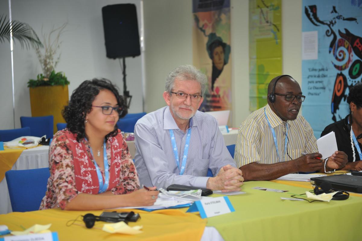In the face of myriad social crises, Lutherans as a Christian community can still say “we are not perfect” but also offer space for dialogue and nurturing a sense of being together in communion,” said IECLB President , Rev. Dr Nestor Paulo Friedrich (middle). Photo: LWF/P. Cuyatti