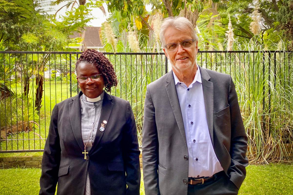 Gender Justice is “a matter of life or death”, so both men and women must work together “to break the silence” about gender-based violence and commit to work toward gender justice. Rev Elitha Moyo, Evangelical Lutheran Church in Zimbabwe and Rev. Dr Martin Junge, General Secretary of the Lutheran World Federation. Photo: LWF/A. Danielsson 