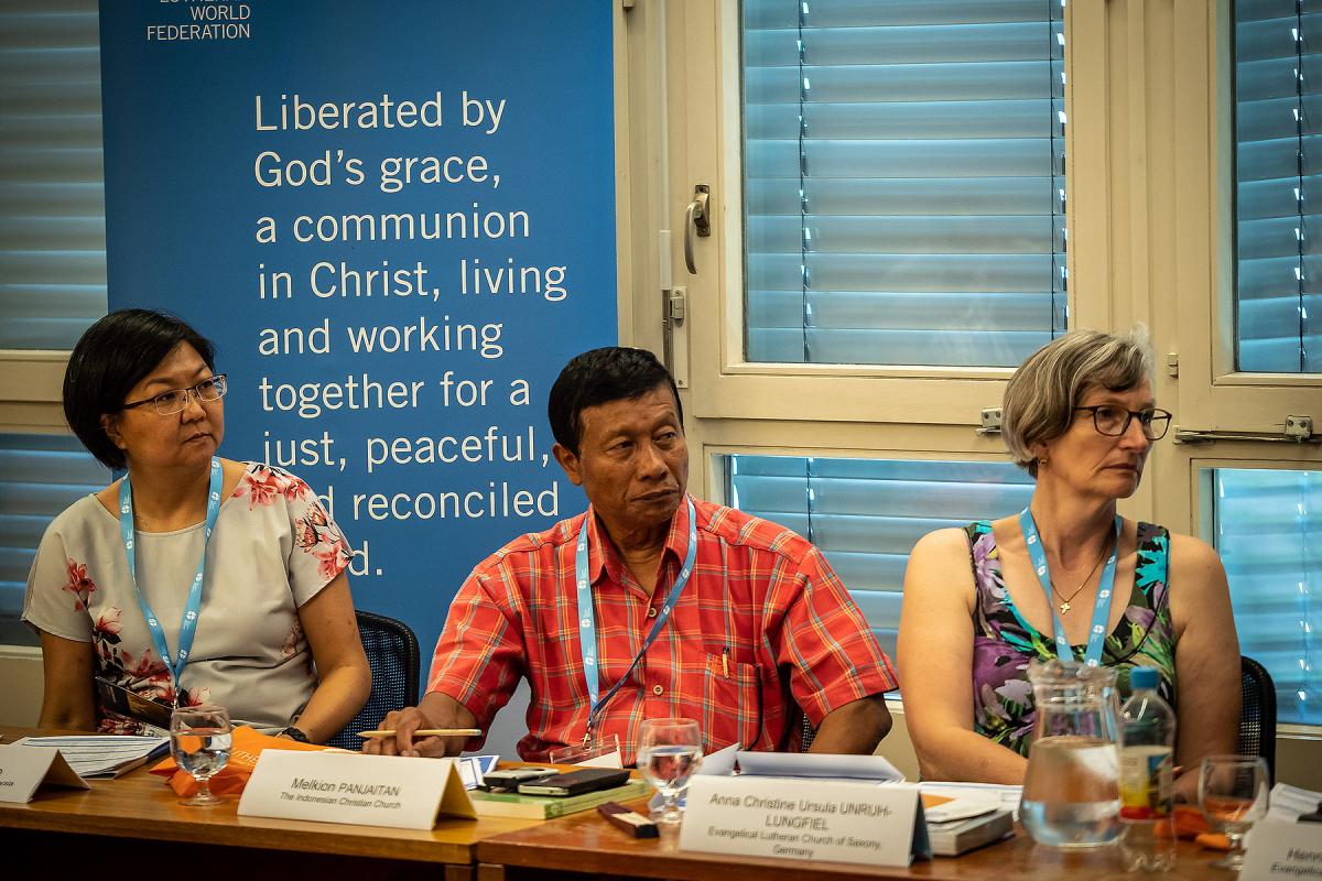 LWF Third International Lay Leaders’ Seminar, held from 27 June to 6 July in Geneva and Wittenberg. Participants Mabel Ngee-fui Ho (Malaysia), Melkion Panuaitan (Indonesia) and Anna Christine Ursula Unruh-lungfiel (Germany). Photo: LWF/S. Gallay