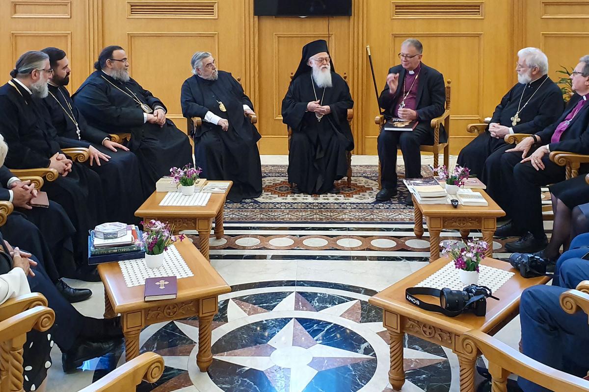 Members of the international Lutheran-Orthodox Commission meeting with Archbishop Anastasios in Albania in 2019. All photos: N. Hoppe
