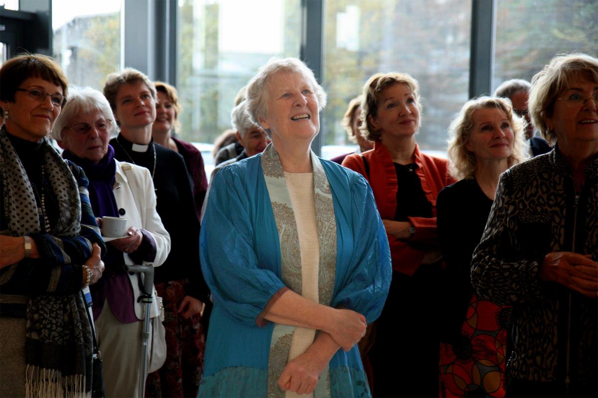 Voices from the Communion Rev. Auður Eir Vilhjálmsdóttir the first woman ordained in the Evangelical Lutheran Church of Iceland preaches to the Woman’s Church. Photo: Kvennakirkjan