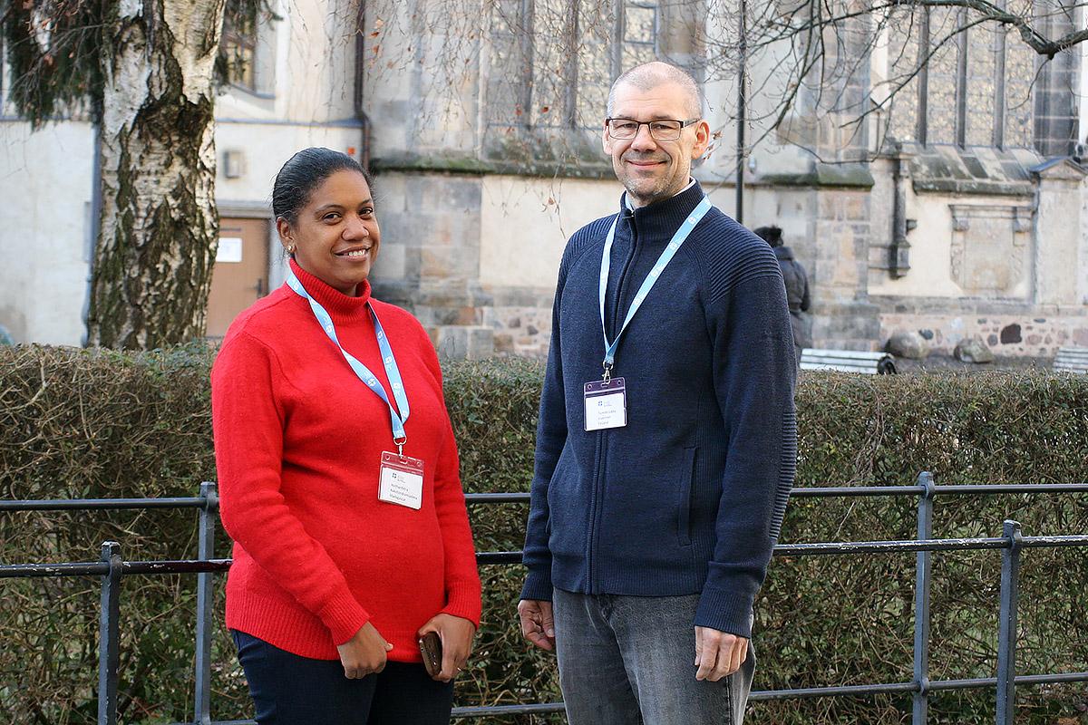 Holiharifetra Rakotondramiadana (left) is a “woman theologian” of the Malagasy Lutheran Church and Tommi Vuorinen is a pastor of the Evangelical Lutheran Church of Finland serving in Australia. Both participated in the 17th International Theological Seminar in Wittenberg, Germany. Photo: LWF/A. Weyermüller